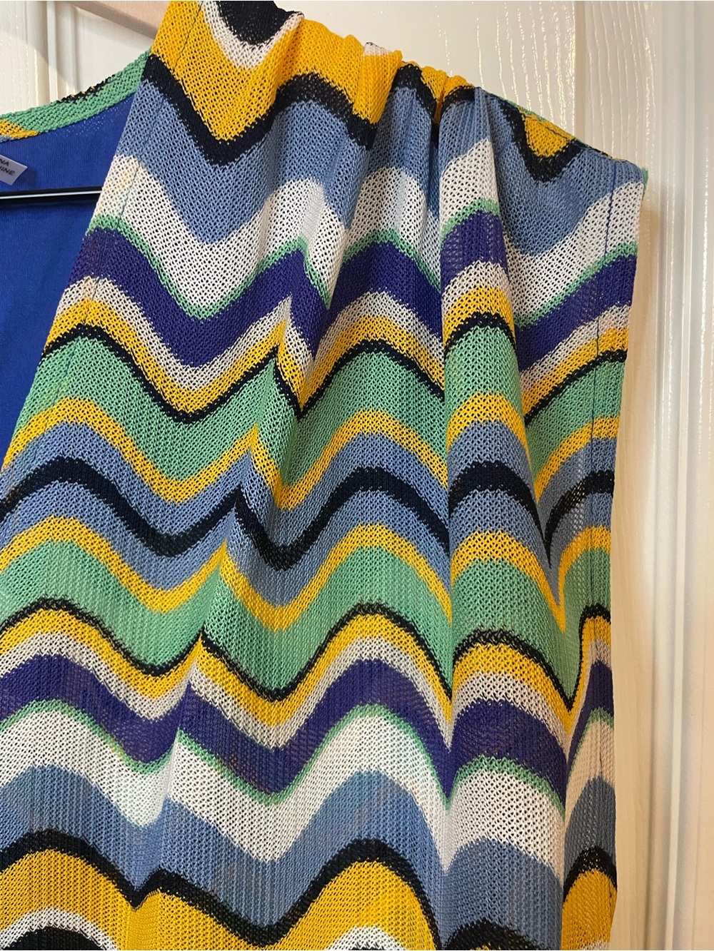 Ramy Brook Myra Wave Surplice Top in Multicolor Wave Knit Size Medium - Picture 5 of 9